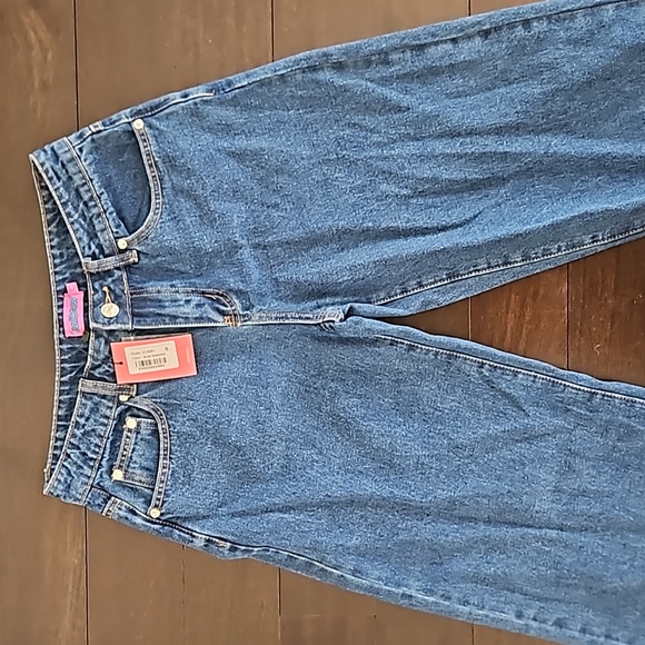 NWT WOMEN'S EDIKTED CLASSIC BLUE WIDE LEG JEANS DENIM SZ SMALL $110 - Picture 2 of 5